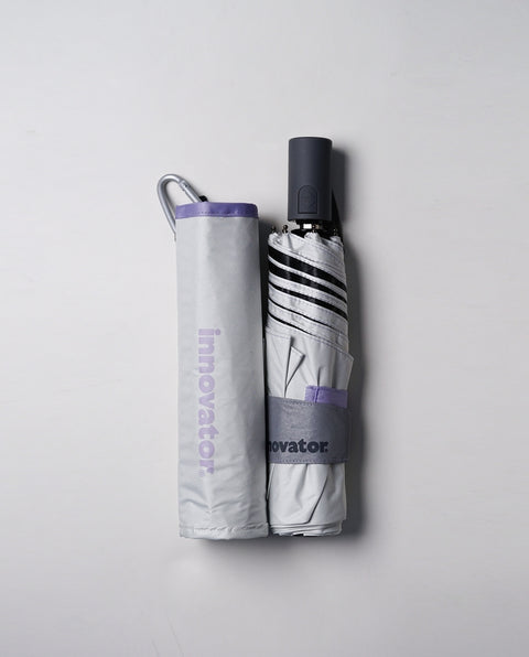 IN-55WJP-32 White / Purple 55cm 晴雨兼用折り畳み 自動開閉