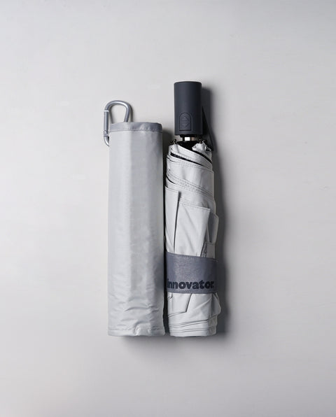 IN-55WJP-33 White / Gray 55cm 晴雨兼用折り畳み 自動開閉