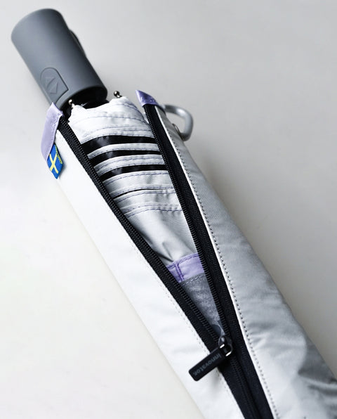 IN-55WJP-32 White / Purple 55cm 晴雨兼用折り畳み 自動開閉