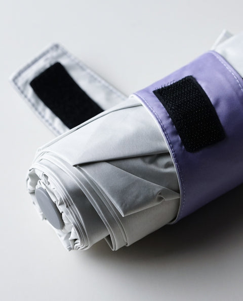 IN-55WJP-32 White / Purple 55cm 晴雨兼用折り畳み 自動開閉