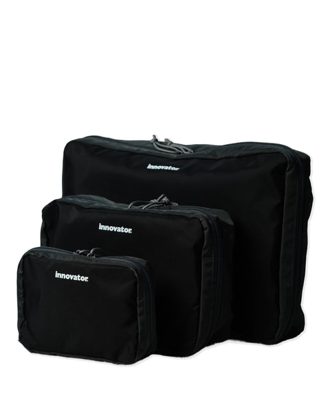 IB5028 Black/Charcoal Grey Travel 3 Piece Travel Pouch Set
