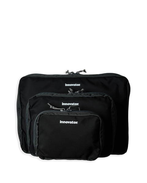 IB5028 Black/Charcoal Grey Travel 3 Piece Travel Pouch Set