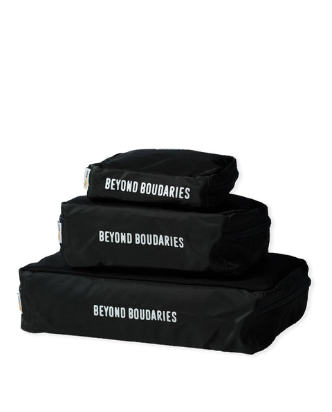 IB5028 Black/Charcoal Grey Travel 3 Piece Travel Pouch Set