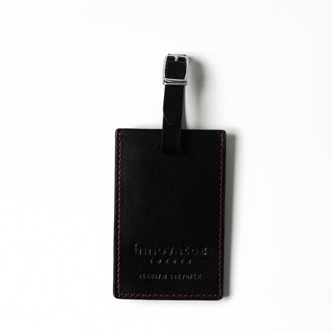 Luggage Leather Tag Black-red