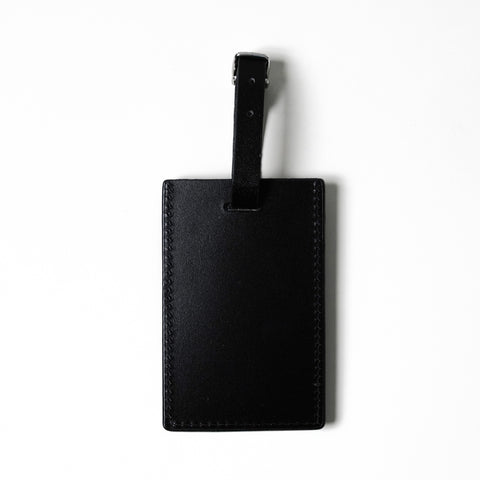 Luggage Leather Tag Black