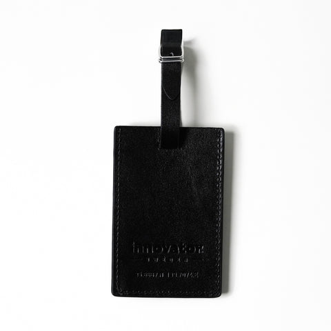 Luggage Leather Tag Black
