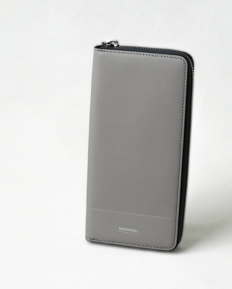 INW48 Grey Round Fastener Wallet L