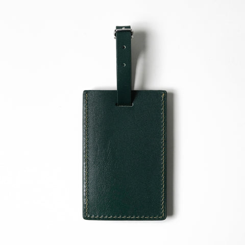 Luggage Leather Tag Green
