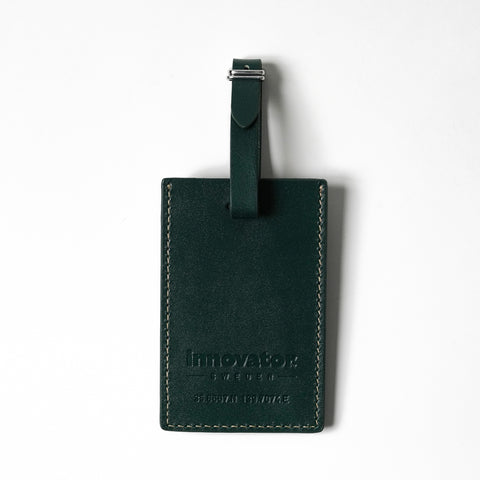 Luggage Leather Tag Green