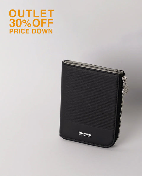 INW27 Black Half Zip Wallet
