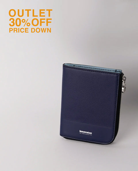 INW27 Navy Half Zip Wallet