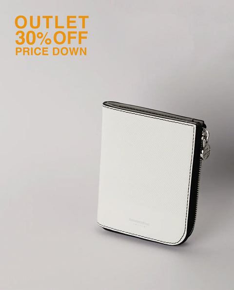 INW27 White Half Zip Wallet