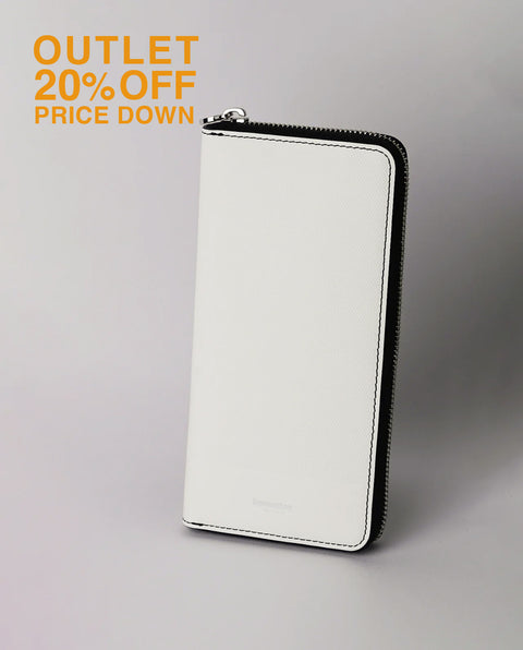 INW48 White Round Fastener Wallet L