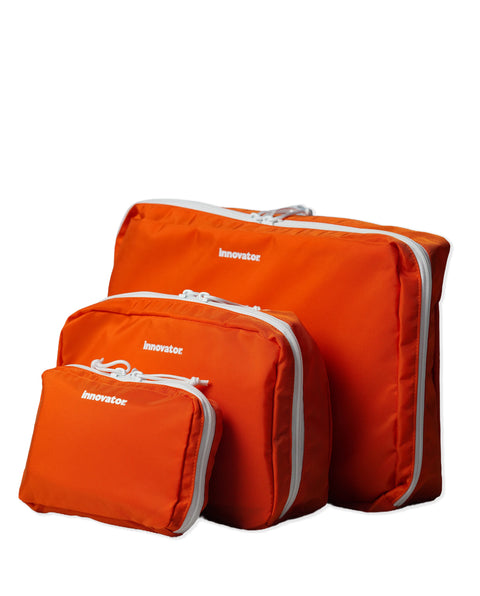 IB5028 Orange Travel 3 Piece Travel Pouch Set