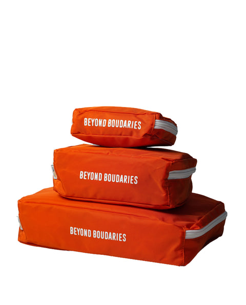 IB5028 Orange Travel 3 Piece Travel Pouch Set