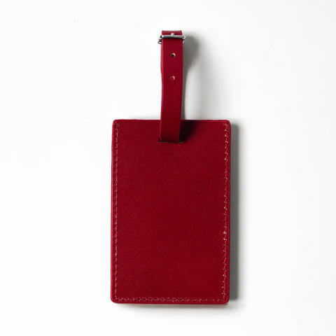Luggage Leather Tag Red