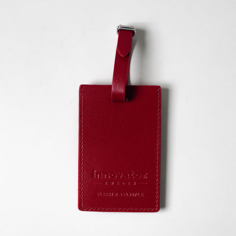 Luggage Leather Tag Red