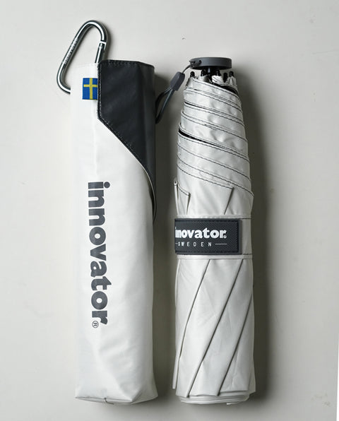 IN-60M White-Silver 60cm スリム 晴雨兼用折り畳み