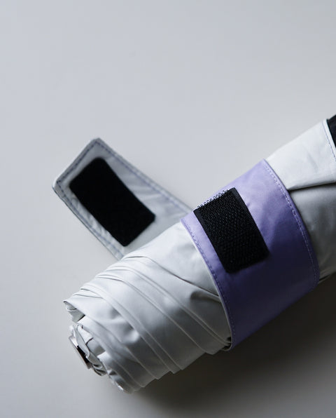 IN-60M-32 White / Purple 60cm 晴雨兼用折り畳み
