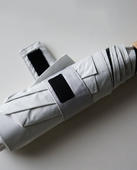 IN-60M-33 White / Gray 60cm 晴雨兼用折り畳み