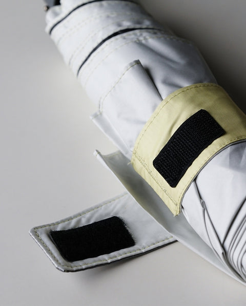 IN-55WJP-31 White / Yellow 55cm 晴雨兼用折り畳み 自動開閉