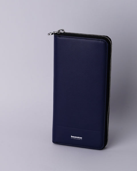 INW48 Navy Round Fastener Wallet L