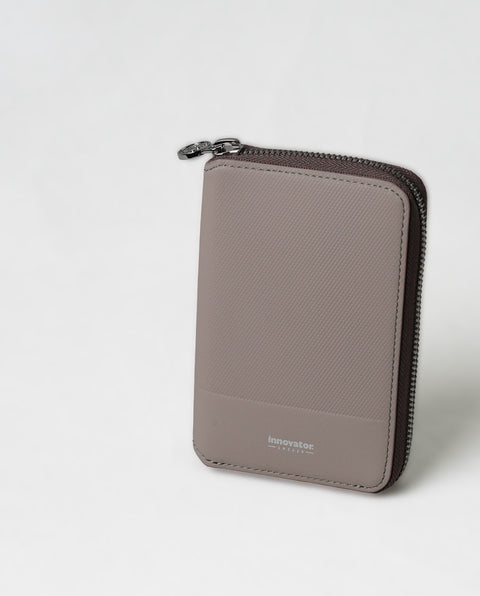 INW42 Taupe Round Fastener Wallet M