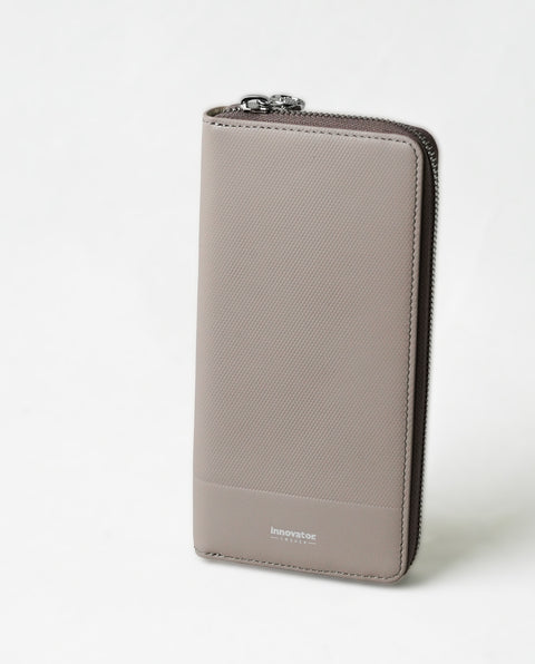 INW48 Taupe Round Fastener Wallet L