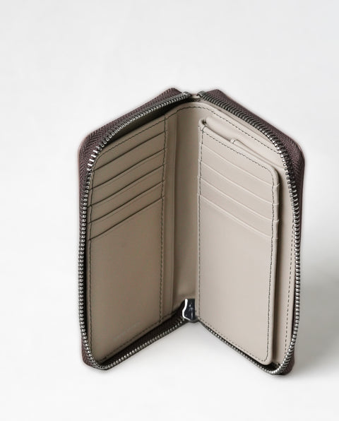 INW42 Taupe Round Fastener Wallet M