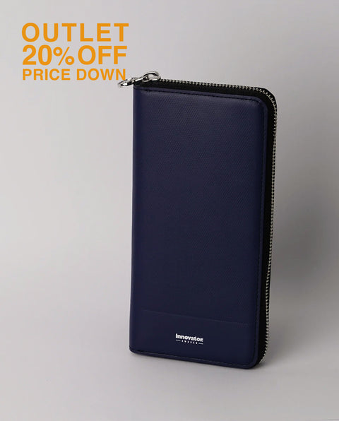 INW48 Navy Round Fastener Wallet L